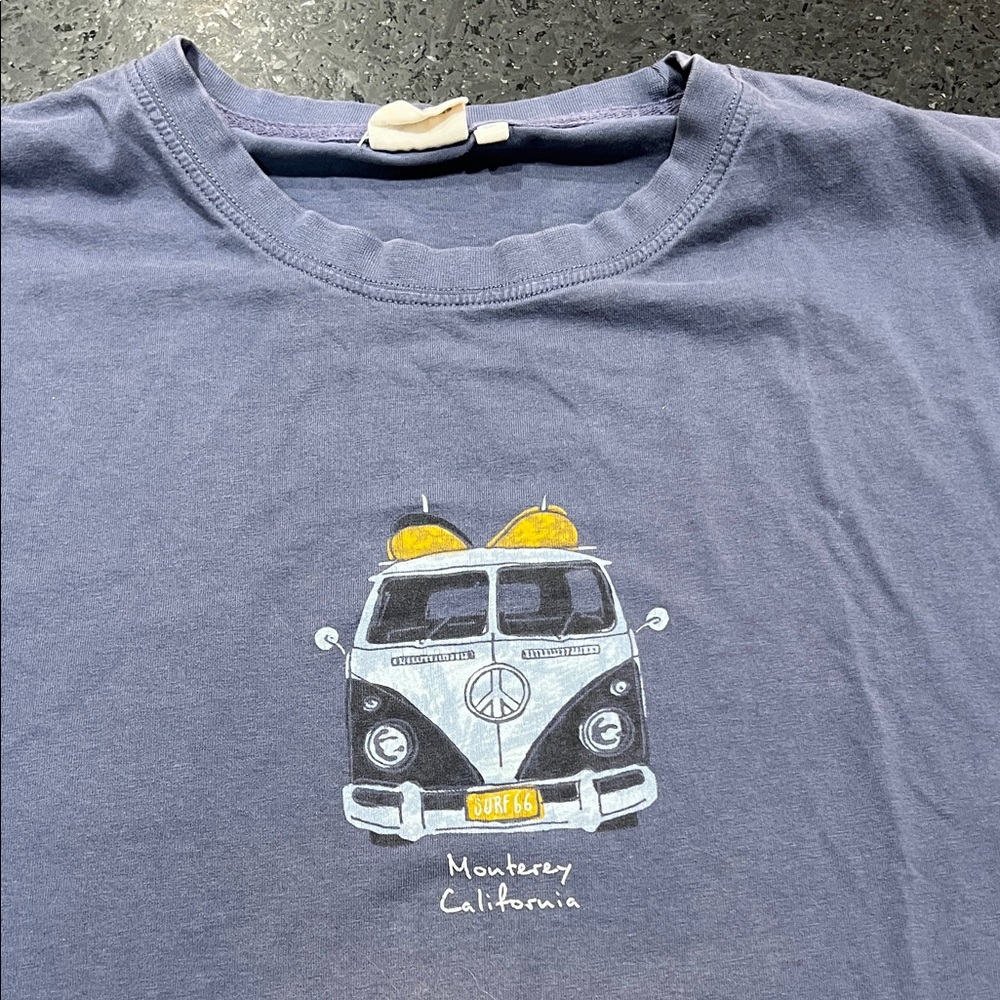 Blue Graphic T-Shirt with VW Van Print Monterey California